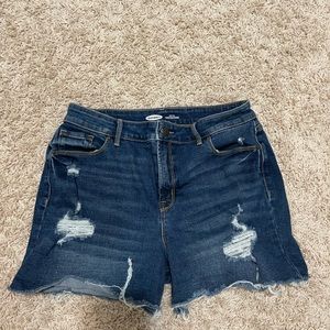Old navy slim dark wash jean shorts, size 10